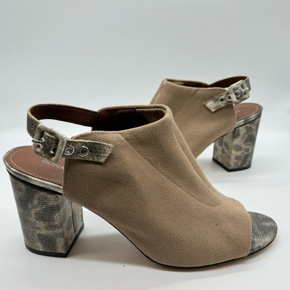 Donald j pliner gillie sling bag open toe mules heels women’s 10 khaki - Picture 1 of 9